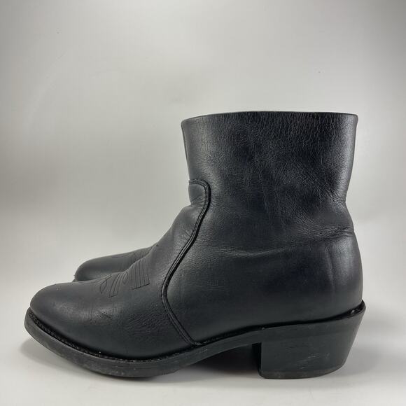Durango 7” Leather Side Zipper Shorty Trucker Ankle Boots Men 7.5 D TR820 Black main image 12